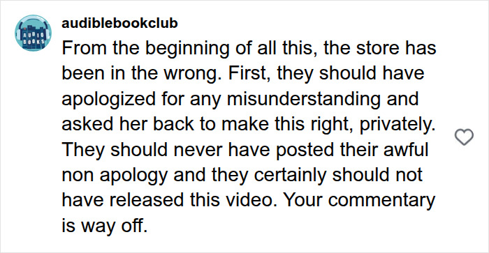Comment criticizing store for mishandling Kelly Clarkson feud and leaking security footage