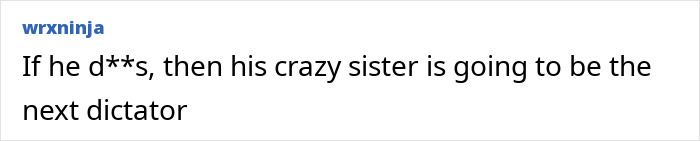 Online comment discussing North Korea rumors and potential succession if the dictator passes away. Online comment discussing North Korea rumors and potential succession if the dictator passes away.