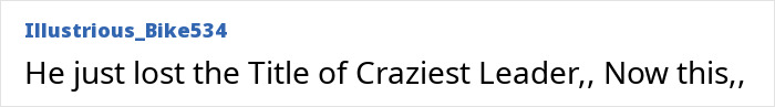 User comment reacting to Kim Jong Un rumors about losing the title of craziest leader. User comment reacting to Kim Jong Un rumors about losing the title of craziest leader.