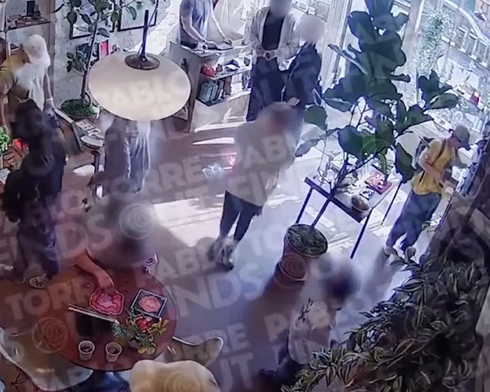 Leaked security footage showing customers inside Brooklyn shop