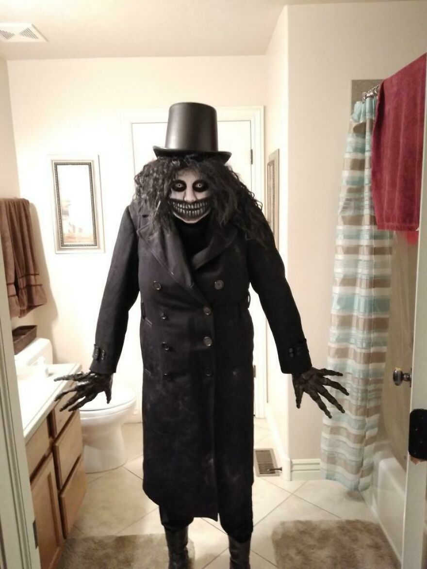 Creepy Babadook monster outfit showcased as creative Halloween costume ideas