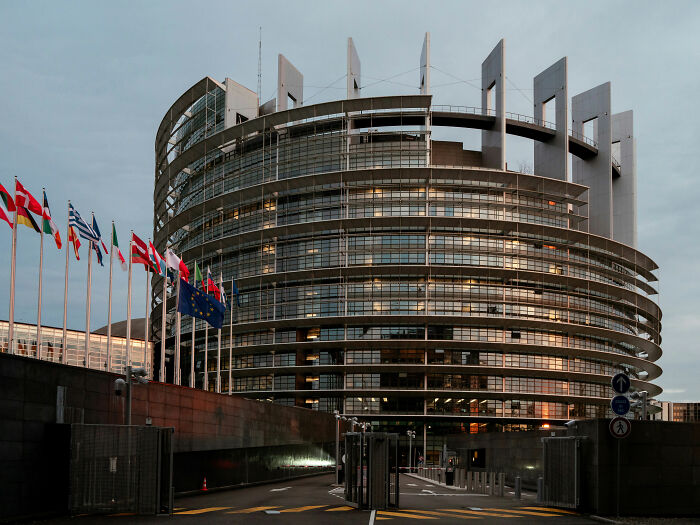 European Parliament building where a satirical golden statue of Donald Trump was brought for display. European Parliament building where a satirical golden statue of Donald Trump was brought for display.