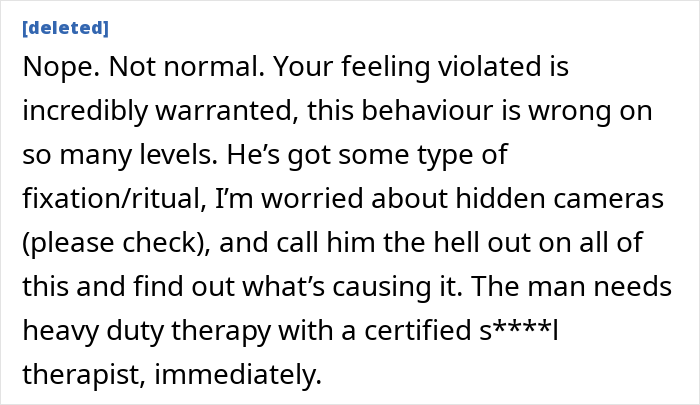 Comments on husband's obsession and need for therapy after secret past emerges Comments on husband's obsession and need for therapy after secret past emerges