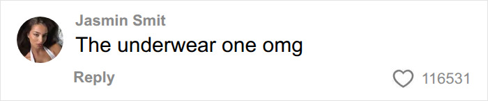 A comment on hygiene breaches in fashion highlighting issues with shared garments like underwear