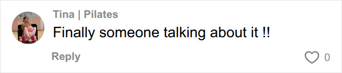Social media comment on hygiene breaches in fashion stating Finally someone talking about it !!