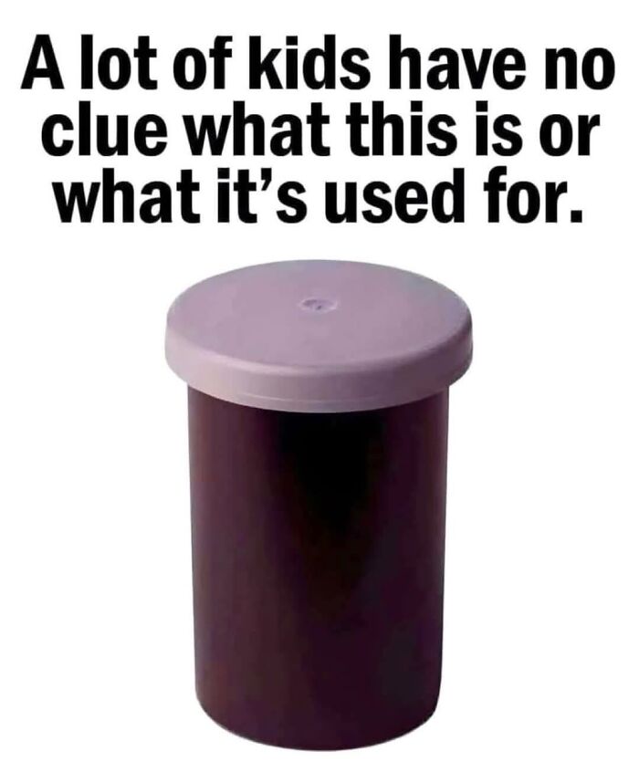 Classic 35mm film canister bringing back memories for '80s kids childhoods.