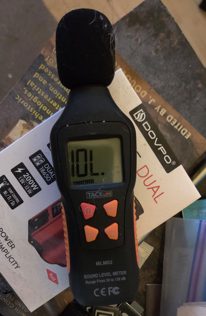 Sound level meter reading noise in decibels for EV charger complaint Sound level meter reading noise in decibels for EV charger complaint