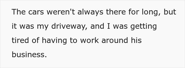 Text explaining frustration over cars blocking a driveway. Text explaining frustration over cars blocking a driveway.