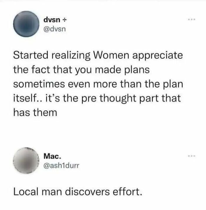 Twitter exchange with funny insults pointing out a man who just discovered what basic effort means.
