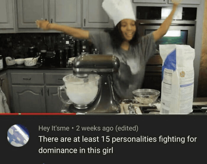 A cooking screenshot with a funny comment illustrating imaginative insults about personalities.