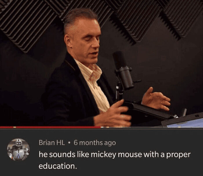 A YouTube comment highlighting funny and imaginative insults comparing someone to Mickey Mouse.