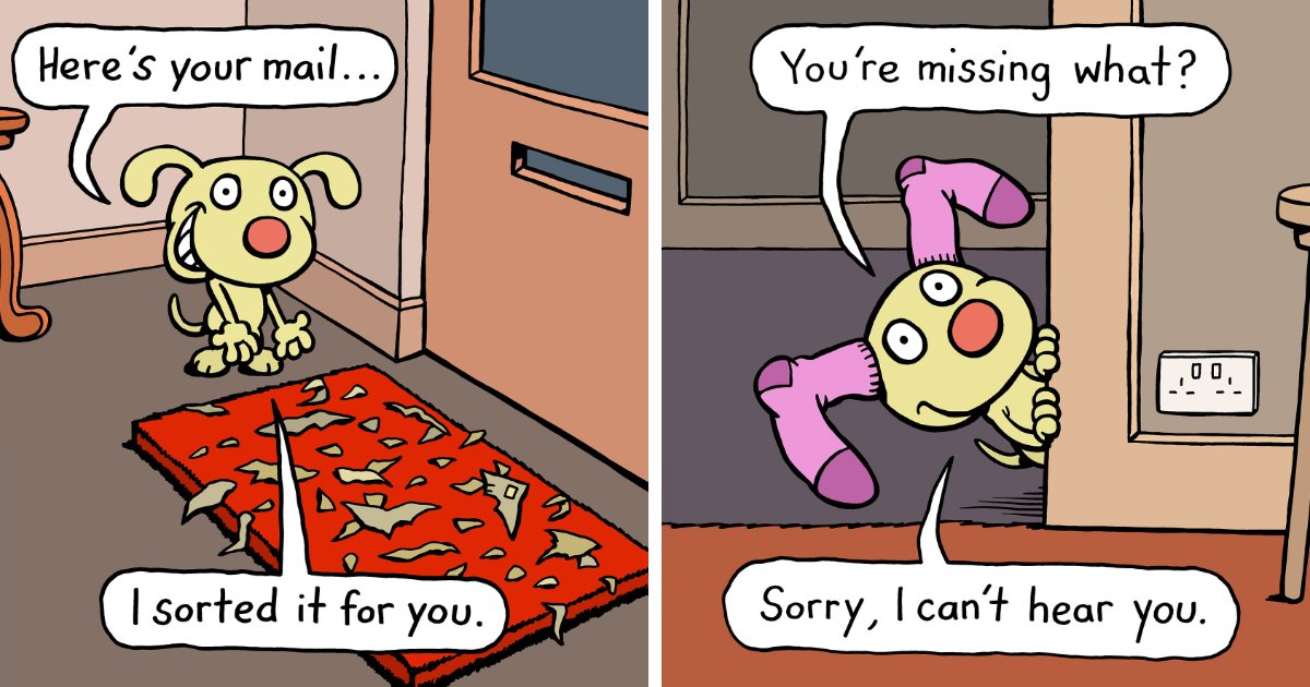 Artist Makes 30 Hilarious One-Panel Comics About A Cute Dog And His Daily Dilemmas (New Pics)