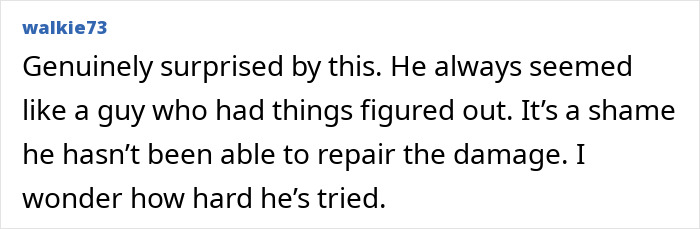 User reaction about Patrick Stewart struggling to repair his relationship with his kids
