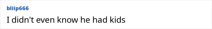 User comment expressing surprise about family details regarding Patrick Stewart relationship with his kids.