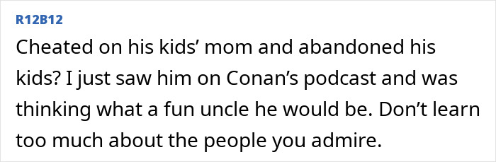 Social media post discussing family issues and admiration related to Patrick Stewart relationship with his kids.