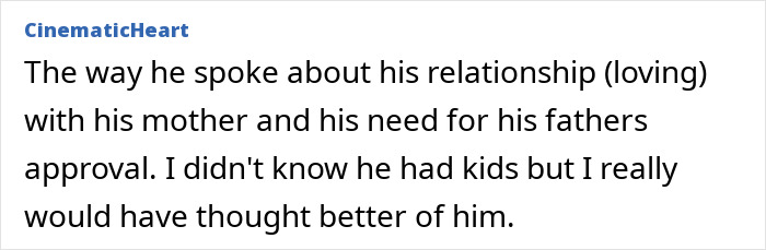 A social media comment addressing Patrick Stewart's family relationship and parents.
