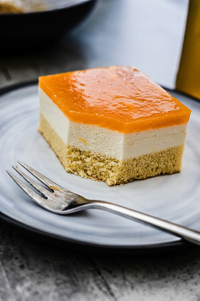 A slice of dessert cake representing funny instances when baking fails embarrassingly