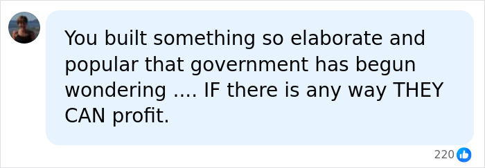 Comment about elaborate Halloween display and government interest in profit Comment about elaborate Halloween display and government interest in profit