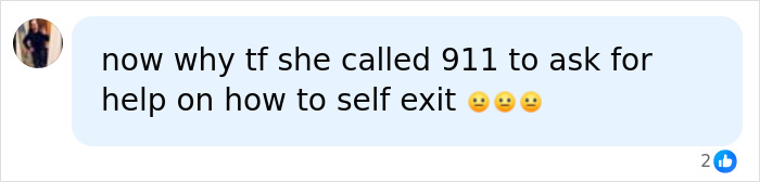 Social media comment questioning 911 call during fatal attack
