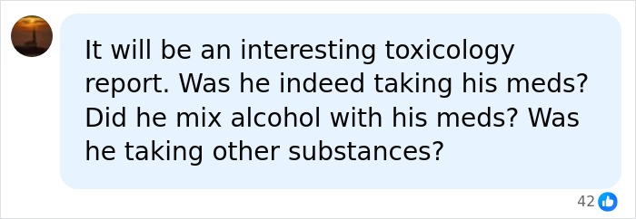 Comment questioning toxicology report and substances in former child actor tiger attack case Comment questioning toxicology report and substances in former child actor tiger attack case