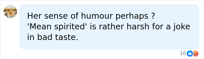 Facebook comment discussing mean-spirited joke by Jennifer Aniston Facebook comment discussing mean-spirited joke by Jennifer Aniston
