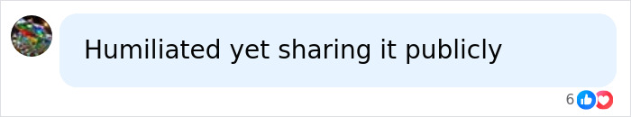 Text comment on humiliation and public sharing Text comment on humiliation and public sharing