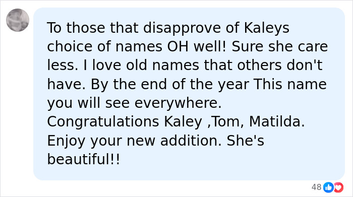 Supporters defend Kaley Cuoco baby name choice and welcome new addition Supporters defend Kaley Cuoco baby name choice and welcome new addition