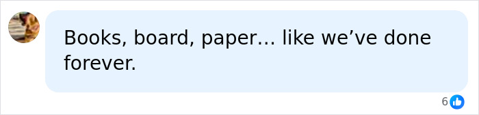 Online comment suggesting traditional books and paper for students homework