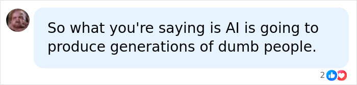 A social media comment discussing AI impact, in response to a UC Berkeley professor refusing to grade homework.