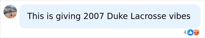 A social media comment comparing the Cornell 7 student scandal to 2007 Duke Lacrosse vibes A social media comment comparing the Cornell 7 student scandal to 2007 Duke Lacrosse vibes