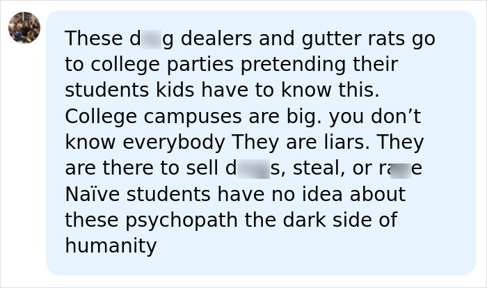 Comment exposing d**g dealers targeting college parties linked to fashion dream horror