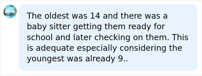 A social media post arguing that child supervision was adequate while left home alone.