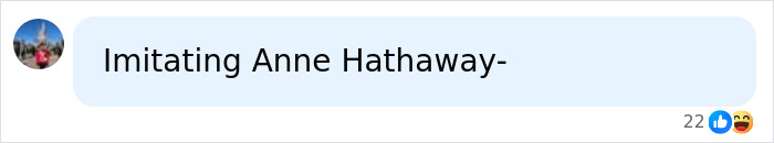 Comment mentioning imitating Anne Hathaway about baby bump at 52 Comment mentioning imitating Anne Hathaway about baby bump at 52