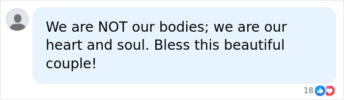 A warm social media comment offering blessings and support to the interabled couple. A warm social media comment offering blessings and support to the interabled couple.