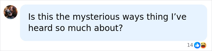 Comment questioning mysterious ways related to incident Comment questioning mysterious ways related to incident