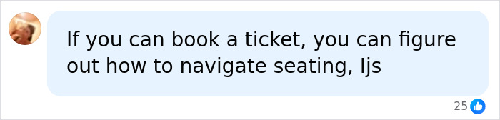 Comment about booking a ticket and navigating plane seating