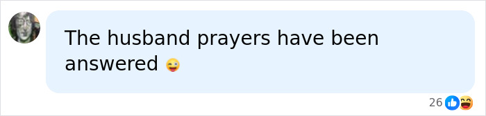 Comment about husband prayers being answered on plane