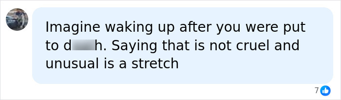 A social media comment about waking up after a botched lethal injection process.