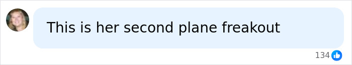 Social media comment about Selma Blair mid-flight meltdown reading: This is her second plane freakout. Social media comment about Selma Blair mid-flight meltdown reading: This is her second plane freakout.