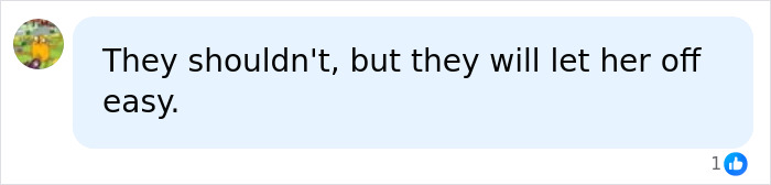 User comment online regarding Selma Blair arrest stating: They should not, but they will let her off easy. User comment online regarding Selma Blair arrest stating: They should not, but they will let her off easy.