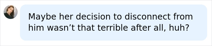 A social media comment discussing Meghan Markle disconnecting from her father A social media comment discussing Meghan Markle disconnecting from her father