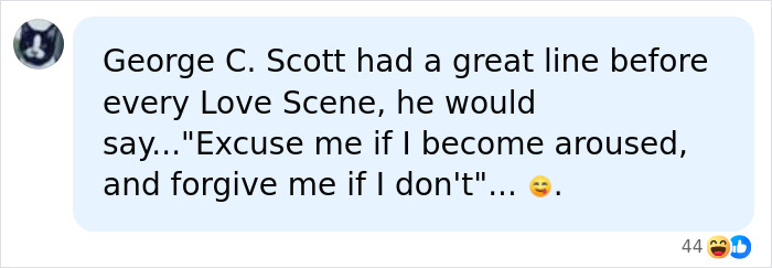 Comment about actor George C. Scott quote regarding love scenes, related to Netflix miniseries explicit scene.