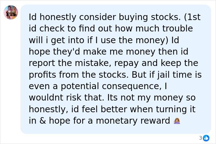 Comment discussing investing money found in a bank account into stocks. Comment discussing investing money found in a bank account into stocks.