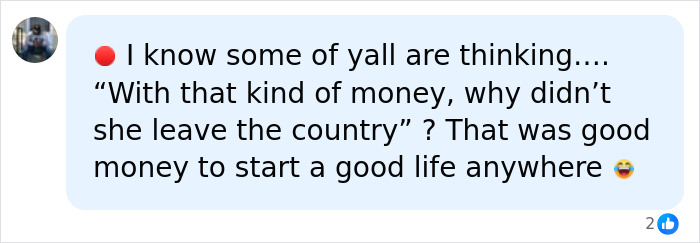 A social media post questioning why a student with 760K in her bank account did not leave the country. A social media post questioning why a student with 760K in her bank account did not leave the country.