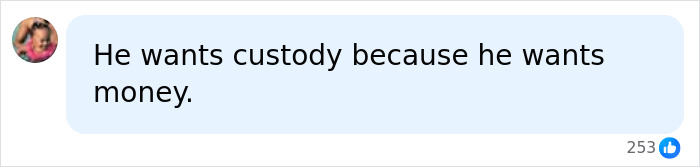 A comment criticizing the motives of Halle Berry's ex-husband regarding custody A comment criticizing the motives of Halle Berry's ex-husband regarding custody