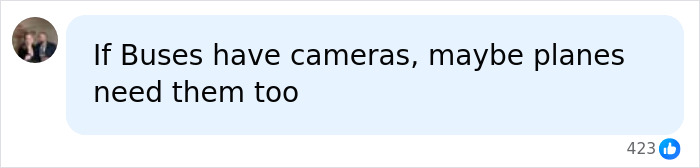 Social media comment about cameras on planes after a dad was caught red handed committing a crime mid-flight