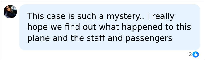 A online comment discussing how MH370 remains a mystery regarding its passengers and staff.