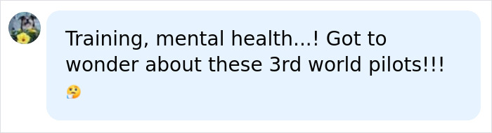 A comment about pilot mental health regarding MH370’s last known message and disappearance.