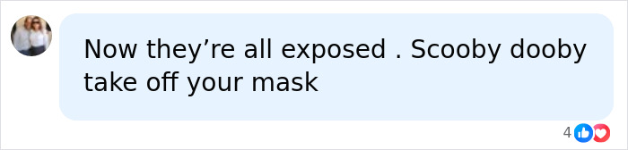 An online comment about looters in France being exposed like Scooby Doo unmasking a villain.