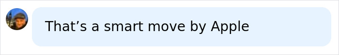 A social media comment reading That’s a smart move by Apple regarding looters in France